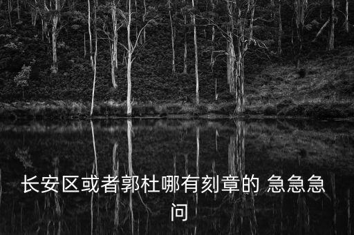 長安區或者郭杜哪有刻章的 急急急  問