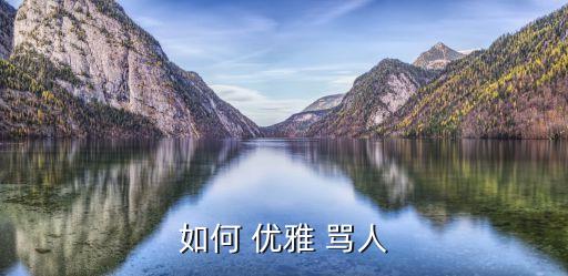 如何 優(yōu)雅 罵人