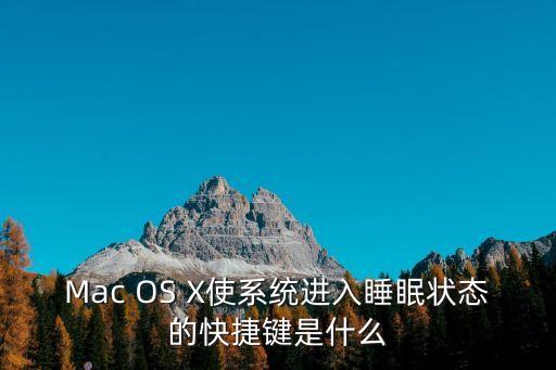 mac睡眠快捷鍵，Mac OS X使系統(tǒng)進入睡眠狀態(tài)的快捷鍵是什么