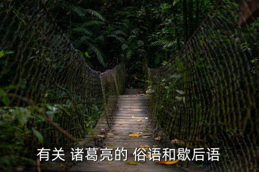 有關 諸葛亮的 俗語和歇后語