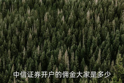中信證券開(kāi)戶的傭金大家是多少