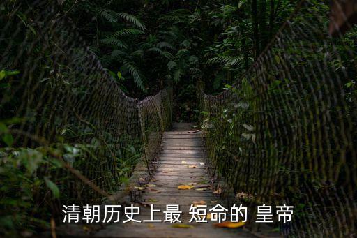 清朝歷史上最 短命的 皇帝