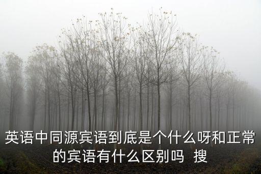 英語中同源賓語到底是個什么呀和正常的賓語有什么區別嗎  搜