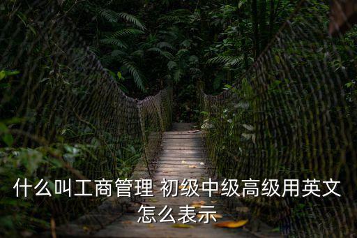 什么叫工商管理 初級中級高級用英文怎么表示