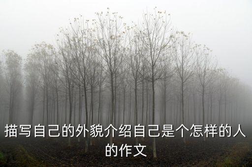 個人描述，描寫自己的外貌介紹自己是個怎樣的人的作文