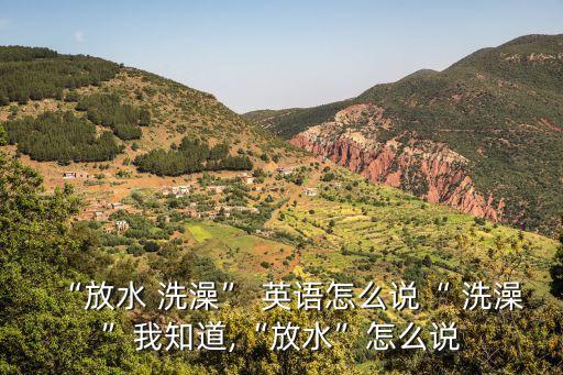 “放水 洗澡” 英語怎么說“ 洗澡”我知道,“放水”怎么說