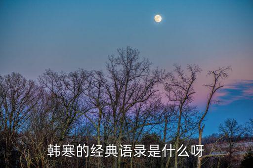 韓寒經(jīng)典語(yǔ)錄，韓寒的經(jīng)典語(yǔ)錄是什么呀