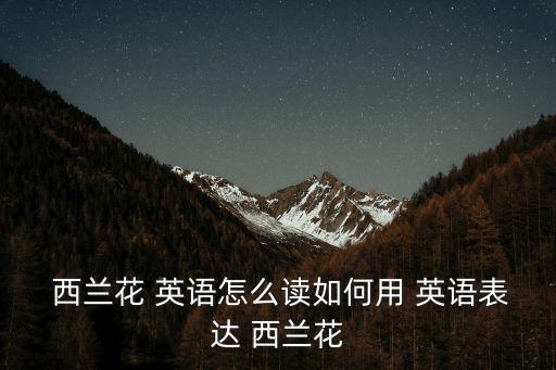  西蘭花 英語怎么讀如何用 英語表達(dá) 西蘭花