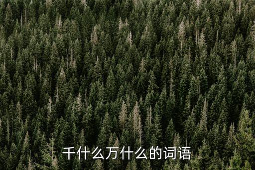 千什么萬什么的詞語