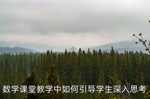 數學課堂教學中如何引導學生深入思考