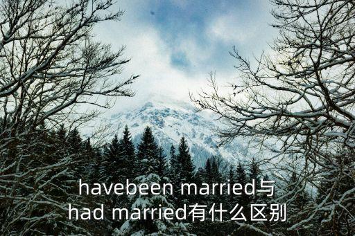 havebeen married與had married有什么區別