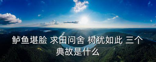 求田問舍的典故，求田問舍怕應羞見劉郎才氣的典故