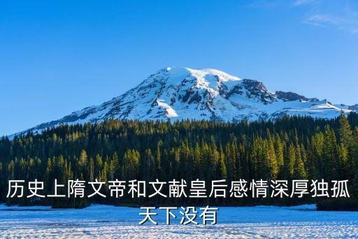 歷史上隋文帝和文獻皇后感情深厚獨孤天下沒有