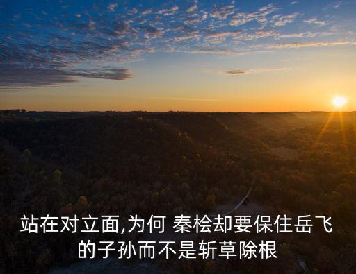 站在對立面,為何 秦檜卻要保住岳飛的子孫而不是斬草除根