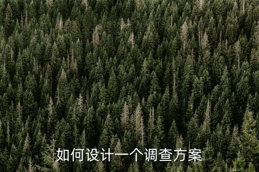 調查方案設計，如何設計一個調查方案