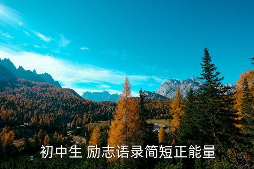 初中生勵志名言,勵志名言:努力創造實力態度決定高度