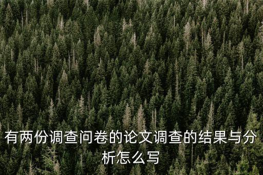 有兩份調查問卷的論文調查的結果與分析怎么寫