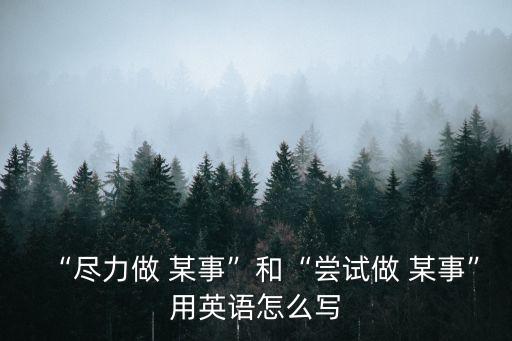 “盡力做 某事”和“嘗試做 某事”用英語怎么寫