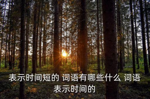 表示時(shí)間極短的詞語,時(shí)間短有哪些表示?