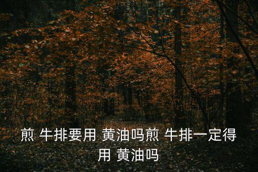 煎 牛排要用 黃油嗎煎 牛排一定得用 黃油嗎
