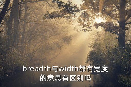 breadth與width都有寬度的意思有區(qū)別嗎
