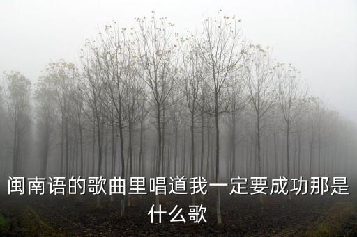 閩南語的歌曲里唱道我一定要成功那是什么歌