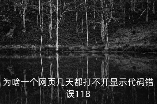 為啥一個(gè)網(wǎng)頁幾天都打不開顯示代碼錯(cuò)誤118