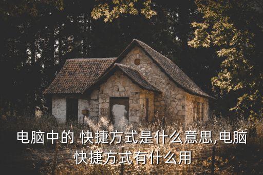電腦中的 快捷方式是什么意思,電腦 快捷方式有什么用