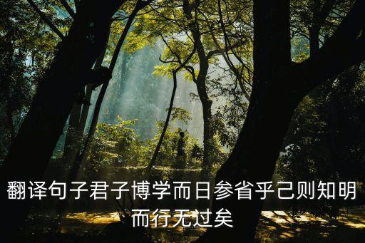 則知明而行無過矣翻譯，君子博學而日參省乎己則知明而行無過矣的翻譯