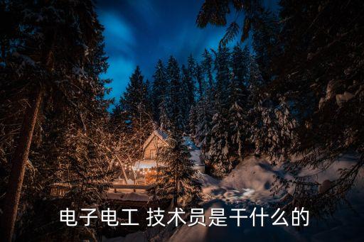  電子電工 技術員是干什么的