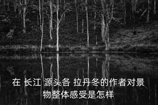 在 長江 源頭各 拉丹冬的作者對景物整體感受是怎樣