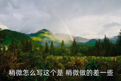  稍微怎么寫這個是 稍微做的差一些