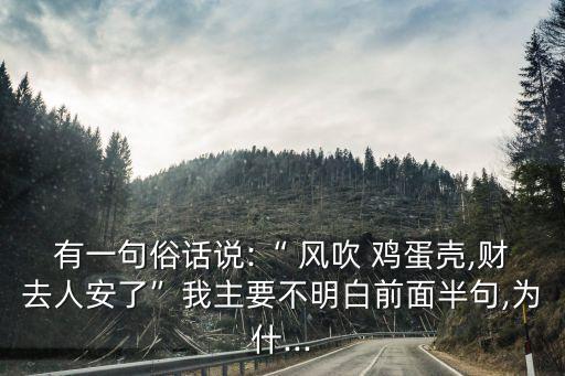 風吹雞蛋殼,財富像雞蛋一樣脆弱?