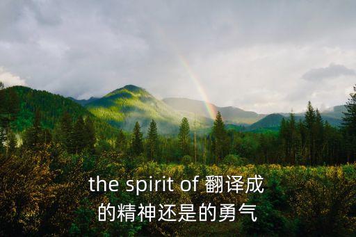 the spirit of 翻譯成的精神還是的勇氣