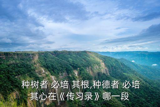  種樹者 必培 其根,種德者 必培其心在《傳習錄》哪一段