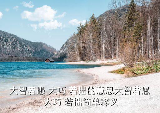 大智若愚 大巧 若拙的意思大智若愚 大巧 若拙簡(jiǎn)單釋義