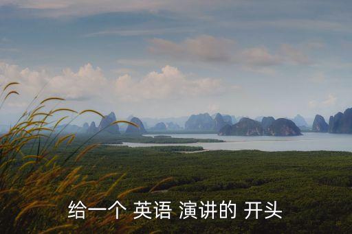 給一個(gè) 英語(yǔ) 演講的 開(kāi)頭