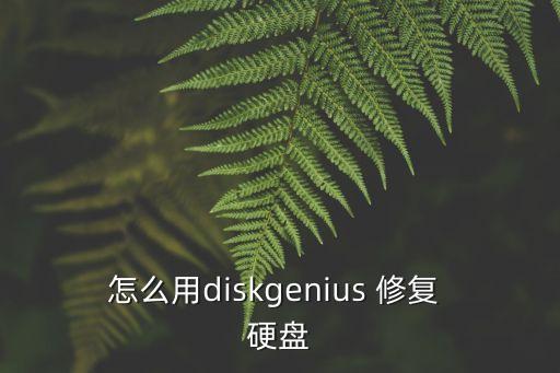 修復(fù)硬盤的軟件,怎么用diskgenius修復(fù)硬盤?