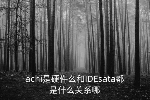 achi，achi是硬件么和IDEsata都是什么關系哪