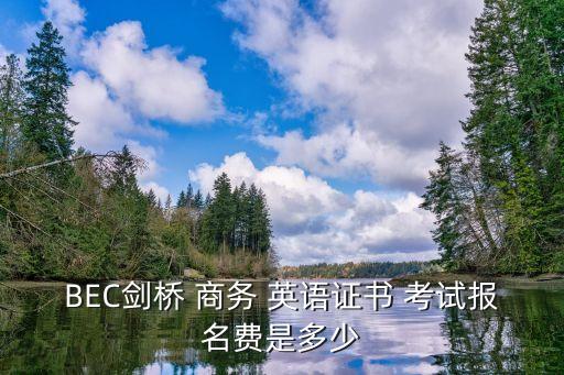 BEC劍橋 商務 英語證書 考試報名費是多少