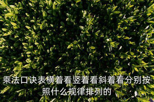 乘法口訣歌，乘法口訣表兒歌