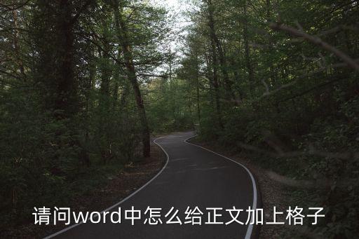 請問word中怎么給正文加上格子