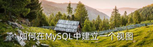 如何在MySQL中建立一個視圖