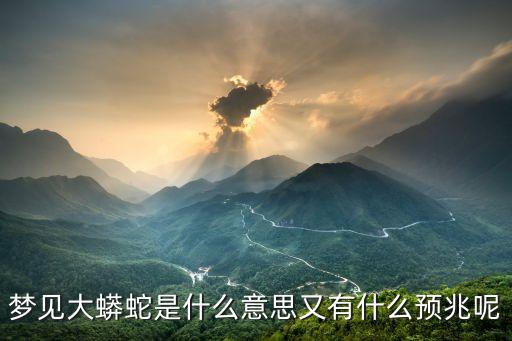 夢見大蟒蛇是什么意思又有什么預兆呢
