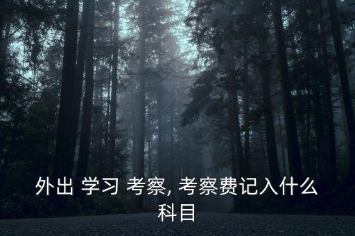 外出 學習 考察, 考察費記入什么科目