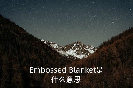 embossed，Embossed Blanket是什么意思