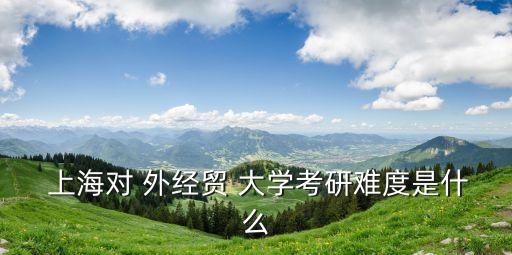 上海對外經貿大學怎么樣,上海市有2個一流研究生教育領軍項目