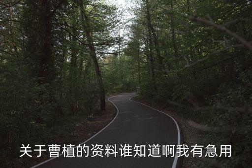 關于曹植的資料誰知道啊我有急用