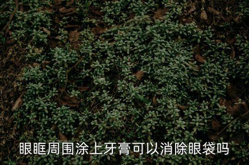 眼眶周圍涂上牙膏可以消除眼袋嗎