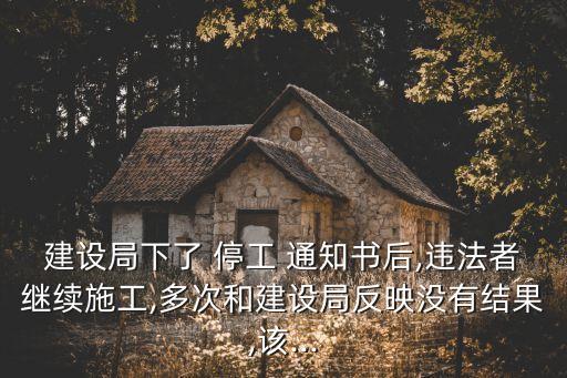 建設(shè)局下了 停工 通知書(shū)后,違法者繼續(xù)施工,多次和建設(shè)局反映沒(méi)有結(jié)果,該...